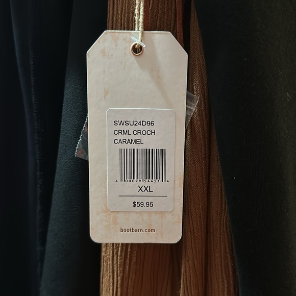 NWT WOMENS SHYANNE CARAMEL BROWN CROCHET HALTER DRESS XXL - Picture 4 of 5